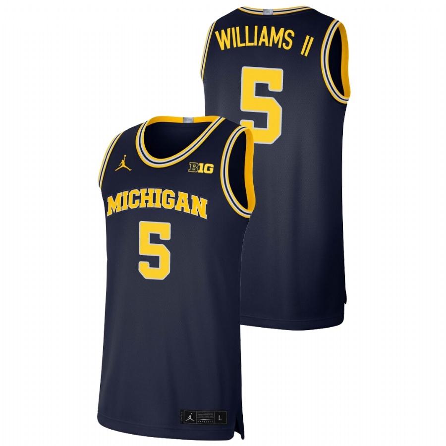 Michigan Wolverines Men's NCAA Terrance Williams II #5 Navy Limited College Basketball Jersey ZWJ2549EL